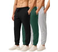 Real Essentials Jeu de 3 Pantalons de Jogging/survêtement/d’athlétisme en Polaire Ultra Douce pour Homme avec Poches (Grandes Tailles Disponibles), Set C., Taille 3XL