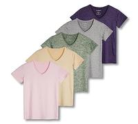 Real Essentials Ladies Dry Fit V Neck T-Shirt, Lot de 14, 3X Femmes