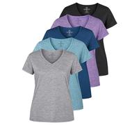 Real Essentials Ladies Dry Fit V Neck T-Shirt, Set 1, L Femme