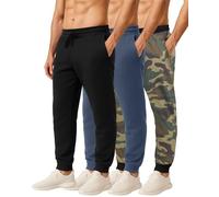Real Essentials Lot de 3 Pantalons de Jogging en Polaire Technique pour Homme avec Poches, Set G, 34-37
