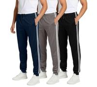Real Essentials Lot de 3 Pantalons de Jogging Tech Mesh Active Athletic décontracté avec Poches pour Homme (Grandes Tailles Disponibles), Set 5, 34-37