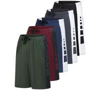 Real Essentials Lot de 5 Short de Sport Dry Fit résistant à la Transpiration pour Homme, Taille M