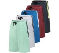 Real Essentials Lot de 5 Short de Sport Dry Fit résistant à la Transpiration pour Homme, Taille XL