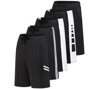 Real Essentials Lot de 5 Short de Sport Dry Fit résistant à la Transpiration pour Homme, Taille XL