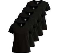 Real Essentials Lot de 5 : T-Shirt de Sport à Manches Courtes et col Rond Dry Fit Tech Stretch pour Femme (Grandes Tailles Disponibles), Lot 5, Taille L