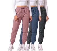 Real Essentials Pantalon de survêtement Femme | Disponible en grande taille, taille élastique douce et confortable avec cordon de serrage pour athlétisme, piste d'hiver, gym