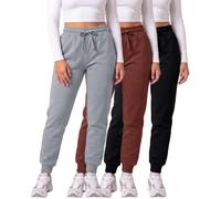 Real Essentials Pantalon de survêtement Femme | Disponible en grande taille, taille élastique douce et confortable avec cordon de serrage pour athlétisme, piste d'hiver, gym