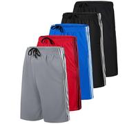 Real Essentials Re Men's Mesh Shorts, Lot de 5 à Rayures, 3XL Homme