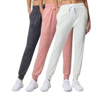 Real Essentials Women's Lounge Jogger Soft Teen Sleepwear Pajamas Fashion Loungewear Yoga Pant Active Athletic Track Running Workout Casual wear Ladies Yoga Sweatpants Pockets, Set 10, L, Pack of 3