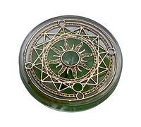 Real Four Leaf Clover Good Luck Pocket Token, Preserved, 1.25”, Including Metal Ornament (Magic Circle of The Sun)