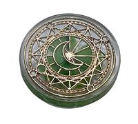 Real Four Leaf Clover Good Luck Pocket Token, Preserved, 1.25”, Including Metal Ornament (Magic Circle of The Moon)