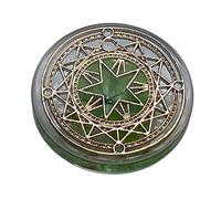Real Four Leaf Clover Good Luck Pocket Token, Preserved, 1.25”, Including Metal Ornament (Magic Circle of The Star)