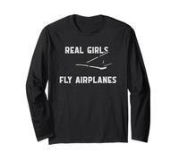 Real Girls Fly Airplanes Design Aviation Manche Longue