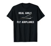 Real Girls Fly Airplanes Design Aviation T-Shirt