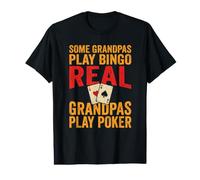 Real Grandpas Play Poker Jeu de Cartes Amusant T-Shirt Graphique avec Valeur