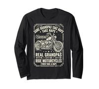 Real Grandpas Ride Motorcycles Funny Biker Dad Motorcycle Manche Longue
