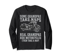 Real Grandpas Ride Motorcycles Funny Biker Dad Motorcycle Manche Longue