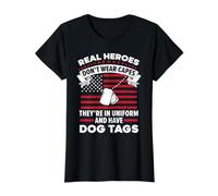 Real Heroes Don't Wear Capes Drapeau américain T-Shirt Graphique avec Valeur