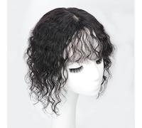 Real Human Hair With Bangs Curly For Women With Thin | , Silk Base Clip In Upper Hairpieces, Extensions For Loss(12 inch)