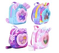 REAL LITTLES Breloques liquides, 1 sac à dos micro taille rempli de liquide avec fenêtre et petit charme animal flottant à l'intérieur, révélant 6 jolies surprises de papeterie sur le thème des petits