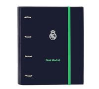Real Madrid 2e KIT 25/26 - Classeur 4 Anneaux 35 cm avec 100 Feuilles A4, idéal pour Les Enfants de Tous âges, Confortable et Polyvalent, qualité et résistance, 27 x 3,5 x 32 cm