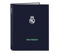 Real Madrid 2e KIT 25/26 - Classeur 4 Anneaux avec Folios, idéal pour Les Enfants de différents âges, Confortable et Polyvalent, qualité et résistance, 26,5 x 33 cm