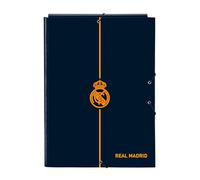 Classeur - Safta - Real Madrid 2ème Équipe 24/25 - Couverture Rigide - 3 Rabats - Idéal Pour Enfants