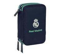 Real Madrid 2ème équipe 25/26 - Trousse scolaire avec 37 outils inclus, trousse pour enfant, idéale pour les enfants de 5 à 14 ans, confortable et polyvalente, qualité et résistance, 12,5 x 5,5 x 19,5