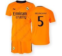 Real Madrid Ensemble maillot et pantalon saison 24/25, Bellingham, enfants de 12 ans, réplique sous licence officielle, orange, 12 ans