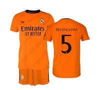 Real Madrid Ensemble maillot et pantalon saison 24/25, Bellingham, enfants de 14 ans, réplique sous licence officielle, orange, 14 ans