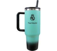 Real Madrid CF - Bouteille thermos, blason BS5640 (taille unique) (pétrole/noir)