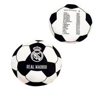REAL MADRID Coussin ballon officiel | 40 x 40 cm | 100 % polyester | Design exclusif avec blason et 15 coupes d'Europe