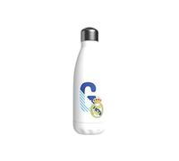 Real Madrid CyP Brands Bouteille d'eau en acier inoxydable, fermeture hermétique, lettre G bleue, 550 ml, Blanc