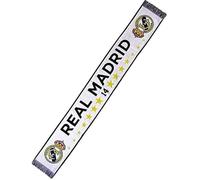 Real Madrid Écharpe 14 Champions 140 x 20 cm, blanc, Estandar