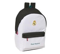 Safta Sac à dos double pour ordinateur Real Madrid 26/27 15,6'' USB 31x44x18 cm Blanc
