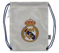 Real Madrid Football Club Official White Gym Bag Drawstring Badge Crest School