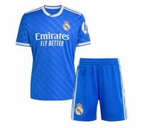Real Madrid - Kit 3ème équipe pour enfant 2025-2026 | Réplique officielle Adidas | T-shirt + pantalon | Design bleu | Tissu respirant | Cadeau idéal, bleu, Regular