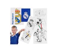 Real Madrid Kit de coloriage, coloriages + crayons de couleur, kit de dessin pour joueur, 36 éléments