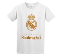 Real-Madrid-Logo T Shirt Men Tops Tee White M
