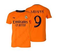 Real Madrid Maillot deuxième équipement saison 24/25, MBAPPE, adulte, réplique sous licence officielle, orange, XXL