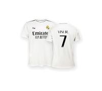 Real Madrid - Maillot Domicile Saison 24/25, Vini Jr., L, Réplique avec Licence Officielle