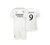 Real Madrid - Maillot et Pantalon Domicile Saison 24/25, Blanc, 4 Ans, Réplique Avec Licence Officielle