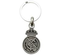 Real Madrid Porte-clés en métal avec finition vieillie, idéal pour porter vos clés avec style et montrer fièrement votre passe-temps.
