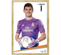 Real Madrid - Poster - Casillas + cadre amovible, Shinsuke® Maxi MDF hêtre, vitre acrylique