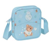 Real Madrid PREESCOAR BLEU - Petit sac à bandoulière pour enfant, idéal pour les enfants de 5 à 14 ans, confortable et polyvalent, qualité et résistance, 16 x 4 x 18 cm