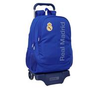 Real Madrid - Sac à dos scolaire avec chariot, idéal pour enfants de différents âges, confortable et polyvalent, qualité et résistance, 33 x 15 x 43 cm