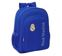Real Madrid - Sac à dos scolaire pour enfant, adaptable au chariot, idéal pour les enfants d'âge scolaire, confortable et polyvalent, qualité et résistance, 32 x 12 x 38 cm