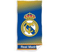 Real Madrid Serviette de plage officielle, 70 x 140 cm, bleu avec logo du club