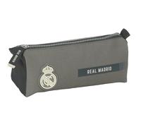 Real Madrid Trousse à crayons avec fermeture éclair et compartiment, idéale pour les enfants d'âge scolaire, confortable et polyvalente, qualité et résistance, 21 x 7 x 8 cm, gris, M, Décontracté