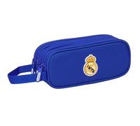 Real Madrid - Trousse triple fermeture éclair, pour enfant, idéale pour les enfants de 5 à 14 ans, confortable et polyvalente, qualité et résistance, 21 x 7 x 8,5 cm